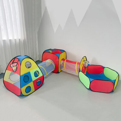 Foreign trade kids tent 5-in-1 foldable playhouse indoor crawling tunnel shooting bobo ocean ball pool